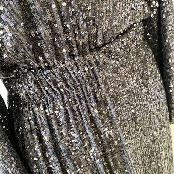 H&M NWT Black sequins cocktail dress - Picture 7 of 12